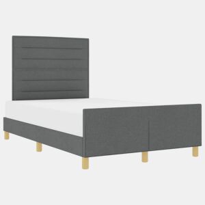 Estrutura De Cama De Casal Moderno - Cinzento escuro 140 x 200 cm tecido