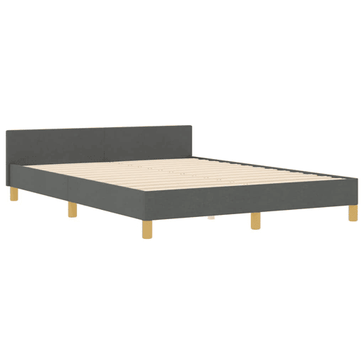 Estrutura De Cama De Casal Moderno - Cinzento escuro 140 x 200 cm tecido