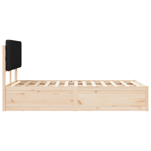 Estrutura de Cama de casal moderno com Cabeceira Estofada Preto 135 x 190 cm
