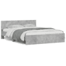 Estrutura de Cama de casal moderno com cabeceira 140x200 cm cinzento cimento