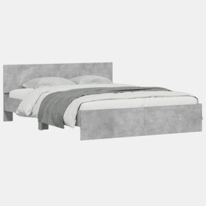 Estrutura de Cama de casal moderno com cabeceira 140x200 cm cinzento cimento