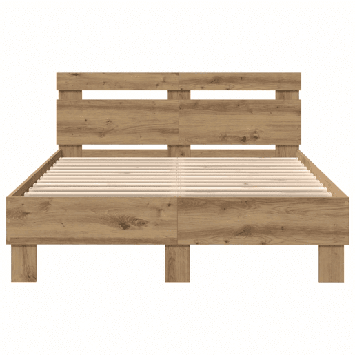 Estrutura da Cama de casal simple com led Carvalho Artesanal 135 x 190 cm