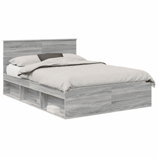 Estrutura da Cama de casal simple com cabeceira Cinza Sonoma 140 x 190 cm