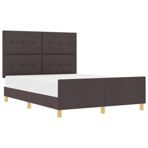 Estrutura da Cama de casal simple Castanho escuro 140 x 200 cm tecido