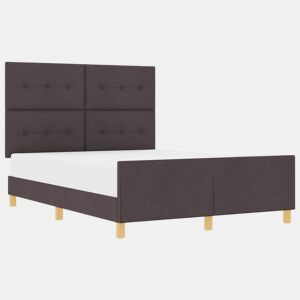 Estrutura da Cama de casal simple Castanho escuro 140 x 200 cm tecido