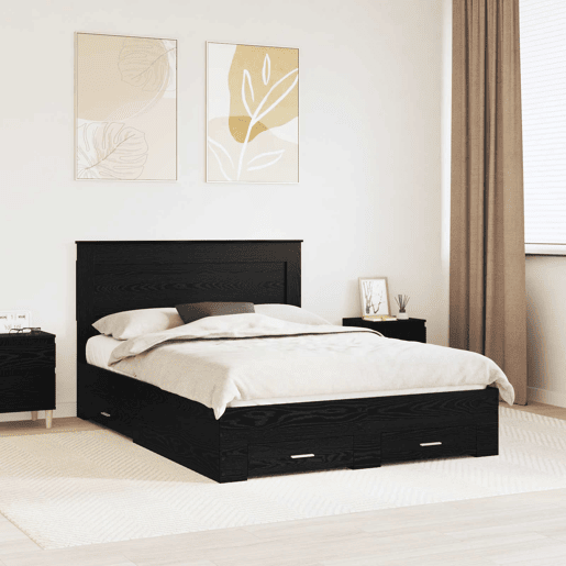 Estrutura da Cama de casal moderno para adultos com gaveta com cabeceira Madeira processada
