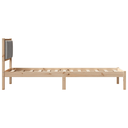 Estrutura de cama de solteiro simple com Cabeceira Estofada Cinzento-claro