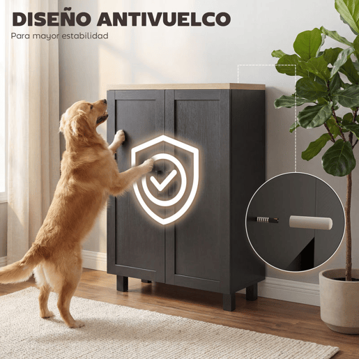 HOMCOM Aparador Estreito de 2 Portas, Armário de Cozinha com Prateleira Ajustável para Sala, Entrada ou Quarto, 60x30x90 cm, Preto