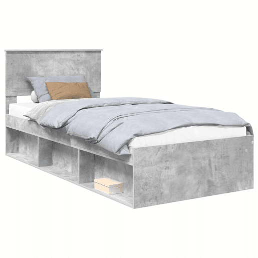 Estrutura de cama de solteiro para adultos com cabeceira Concreto 90 x 200 cm