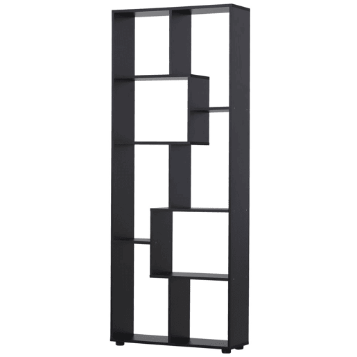 HOMCOM Estante Moderna Biblioteca Estreita com 8 Prateleiras Estante para Sala Quarto Escritório 70x24x178 cm Preto