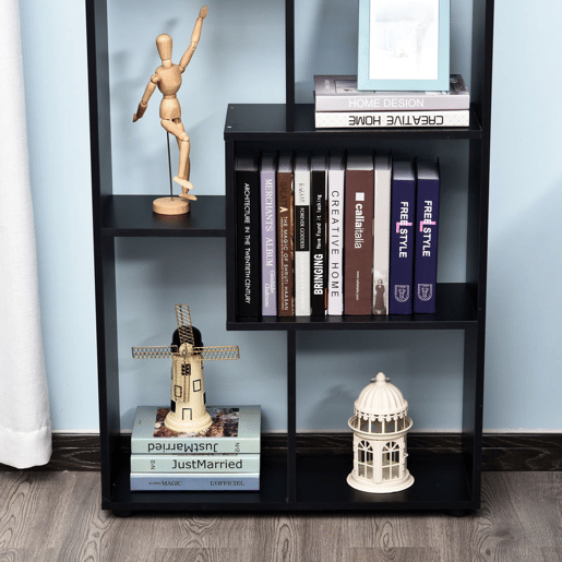 HOMCOM Estante Moderna Biblioteca Estreita com 8 Prateleiras Estante para Sala Quarto Escritório 70x24x178 cm Preto
