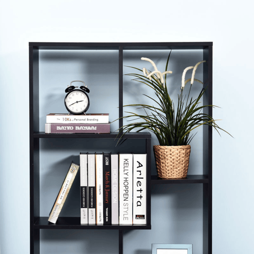 HOMCOM Estante Moderna Biblioteca Estreita com 8 Prateleiras Estante para Sala Quarto Escritório 70x24x178 cm Preto