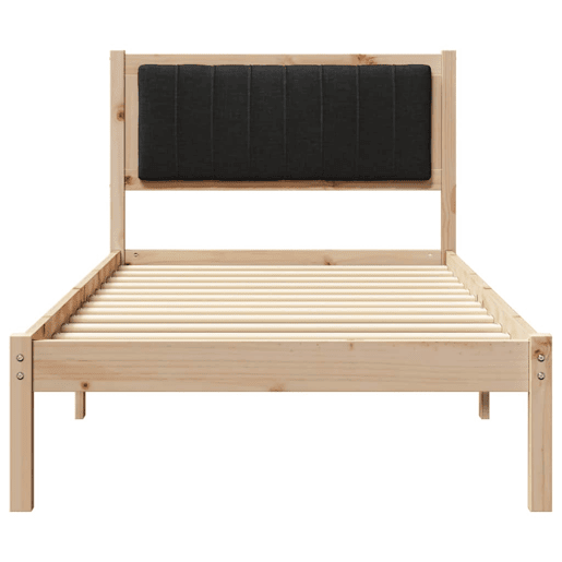 Estrutura de cama de solteiro para adultos com Cabeceira Estofada Preto 90 x 190 cm