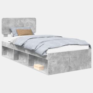 Estrutura de cama de solteiro para adultos com cabeceira Concreto 90 x 200 cm