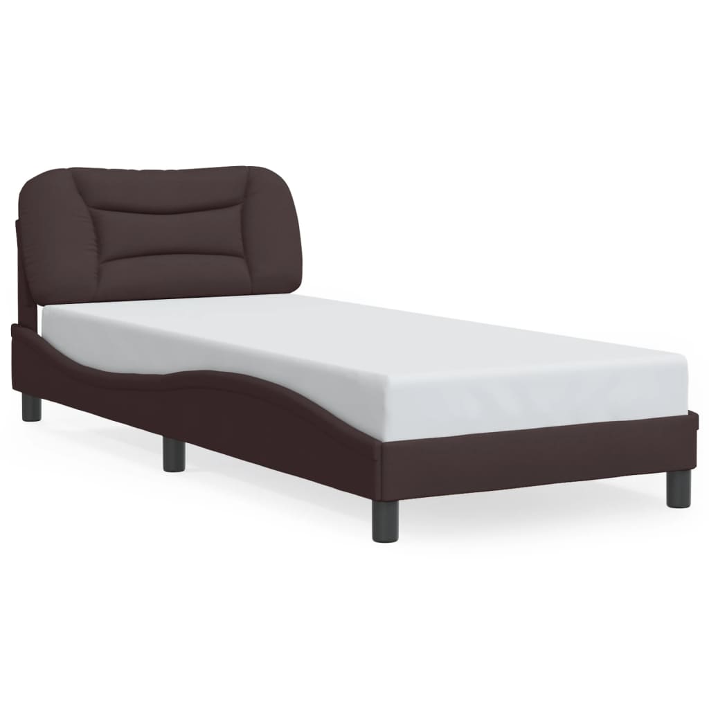 Estructura de cama individual para adultos 95x218 Marrón