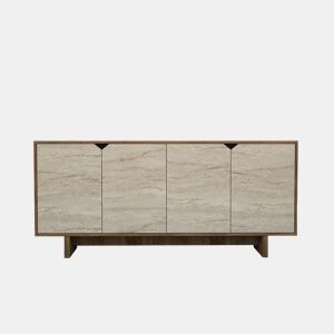 Aparador de madeira > - 180 x 40 x 81 cm - Travertino