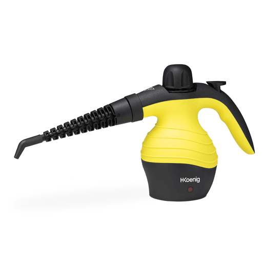 H.Koenig NV60 Limpador a Vapor Portátil de Mão, Compacto e Ergonómico, Válvula de Segurança, 6 Acessórios Multiusos para Casa, Cozinha, Banheiro e Carro