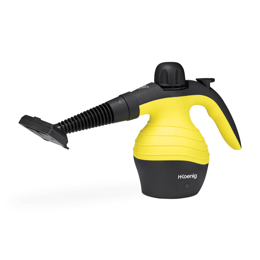 H.Koenig NV60 Limpador a Vapor Portátil de Mão, Compacto e Ergonómico, Válvula de Segurança, 6 Acessórios Multiusos para Casa, Cozinha, Banheiro e Carro
