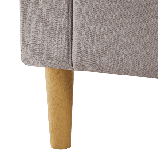 Sofá em L de 3 lugares - Com chaise longue, arrumação, porta-copos, 2 almofadas incluídas - Cinza claro