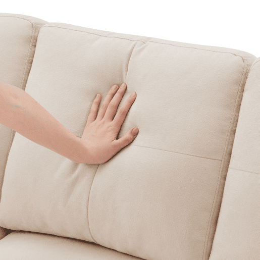 Sofá em L de 3 lugares - Com chaise longue, arrumação, porta-copos integrado, inclui 2 almofadas - Ideal para sala de estar, escritório, apartamento