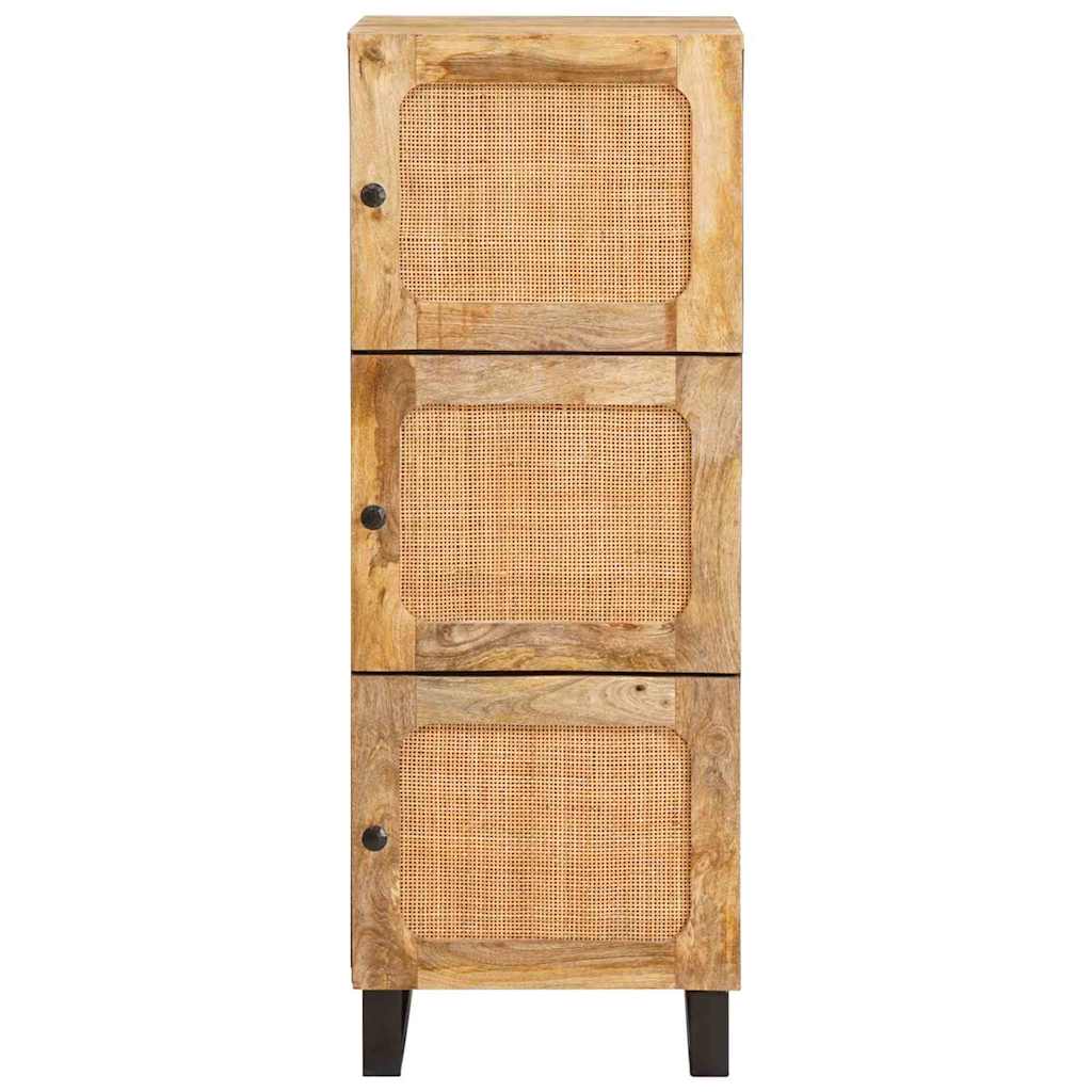 Aparador alto - mueble de almacenamiento marrón 40 x 33 x 110 cm madera de mango maciza es1528