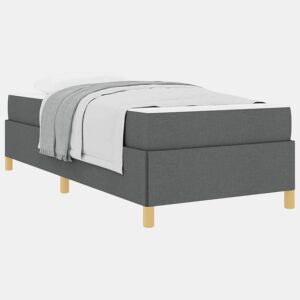 Estrutura de cama de solteiro para adultos com colchão Cinza Escuro 90 x 200 cm tecido