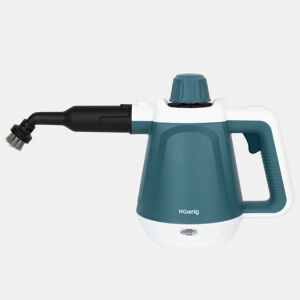 H.Koenig NV680 Limpador a Vapor Manual, Elimina 99,99% Bactérias sem Químicos, Pressão 3,5 Bar, Fluxo 40 gmin, Pronto em 5 min, 13 Acessórios, Azulejos, Cozinha, Banheiro, Janelas, Tecidos