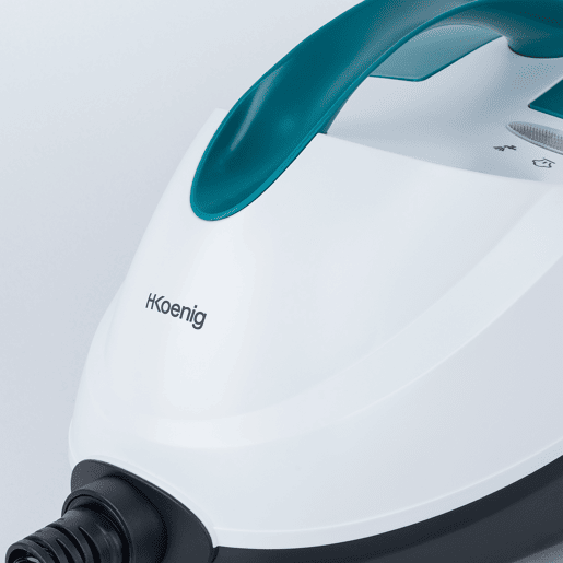 H.Koenig NV6400 Limpador a Vapor Multifunção com Rodas, Autonomia 45 min, Pronto em 8 min, 4 bars, 140°C, Mala de Acessórios com 2 Escovas NylonAço Inox