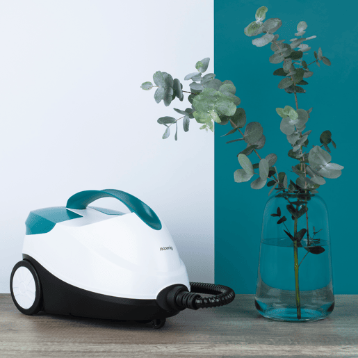H.Koenig NV6400 Limpador a Vapor Multifunção com Rodas, Autonomia 45 min, Pronto em 8 min, 4 bars, 140°C, Mala de Acessórios com 2 Escovas NylonAço Inox