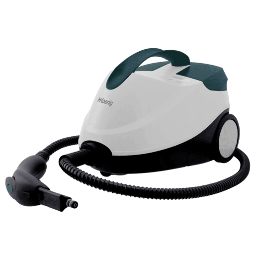 H.Koenig NV6400 Limpador a Vapor Multifunção com Rodas, Autonomia 45 min, Pronto em 8 min, 4 bars, 140°C, Mala de Acessórios com 2 Escovas NylonAço Inox