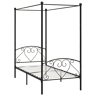 Estrutura de cama de solteiro para adultos com dossel metal preto 90x200 cm
