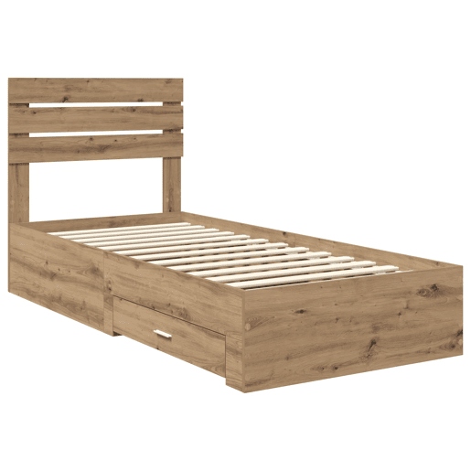 Estrutura de cama de solteiro para adultos com gaveta com cabeceira Madeira processada