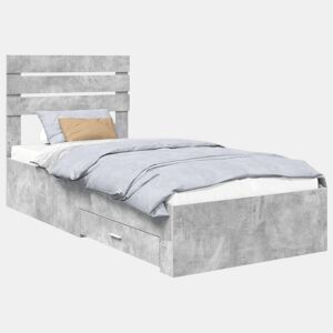 Estrutura de cama de solteiro para adultos com gaveta com cabeceira Madeira processada