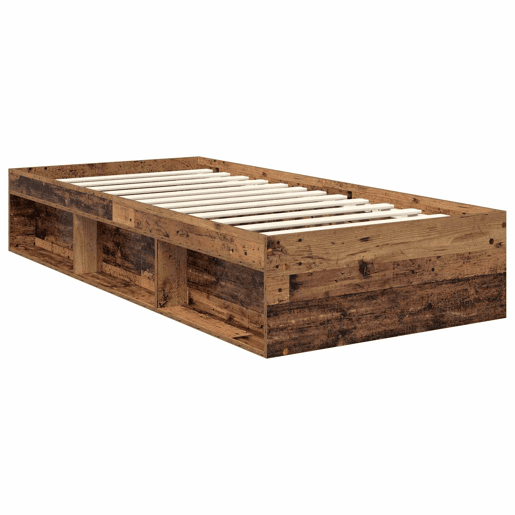 Estrutura de cama de solteiro para adultos com cabeceira Madeira antiga 90 x 190 cm