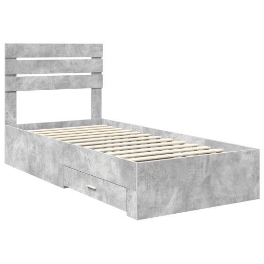 Estrutura de cama de solteiro para adultos com gaveta com cabeceira Madeira processada