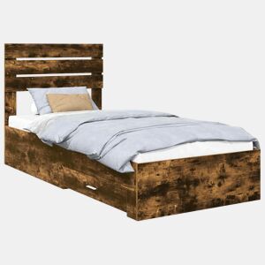 Estrutura de cama de solteiro para adultos com gaveta com cabeceira Madeira processada