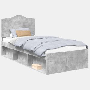 Estrutura de cama de solteiro para adultos com cabeceira Concreto 90 x 200 cm