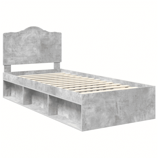 Estrutura de cama de solteiro para adultos com cabeceira Concreto 90 x 200 cm