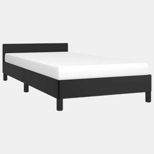 Estrutura de cama de solteiro para adultos c cabeceira 90x200 cm preto