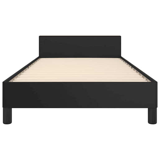 Estrutura de cama de solteiro para adultos c cabeceira 90x200 cm preto