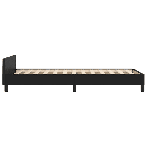 Estrutura de cama de solteiro para adultos c cabeceira 90x200 cm preto