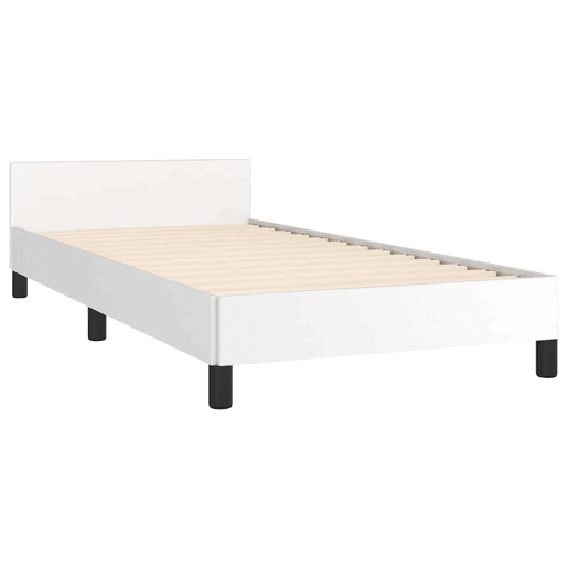 Estrutura de cama de solteiro para adultos c cabeceira 90x200 cm branco
