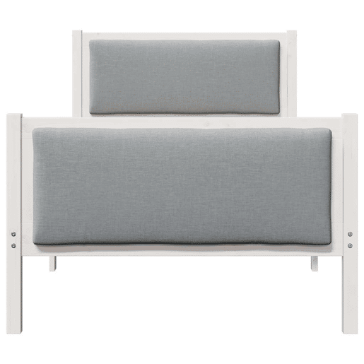 Estrutura de cama de solteiro simple, Cinzento-claro 90 x 190 cm tecido