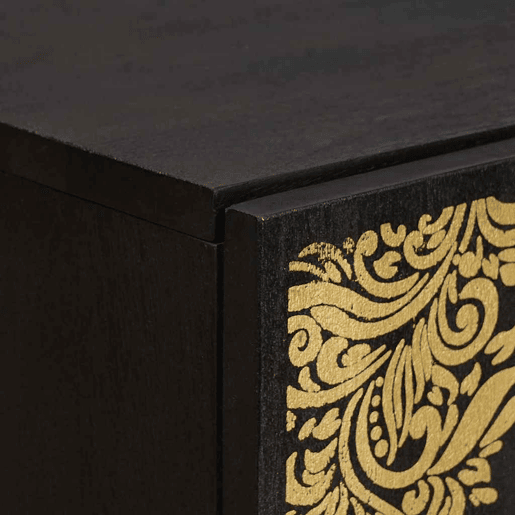 Aparador - Bufete - Móvel de apoio com porta Preto 40 x 33 x 110 cm Madeira de manga maciça pt1532