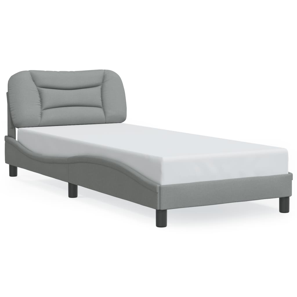 Estructura de cama individual para adultos 95x218 Gris Claro
