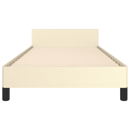 Estrutura de cama de solteiro para adultos c cabeceira 90x200 cm creme