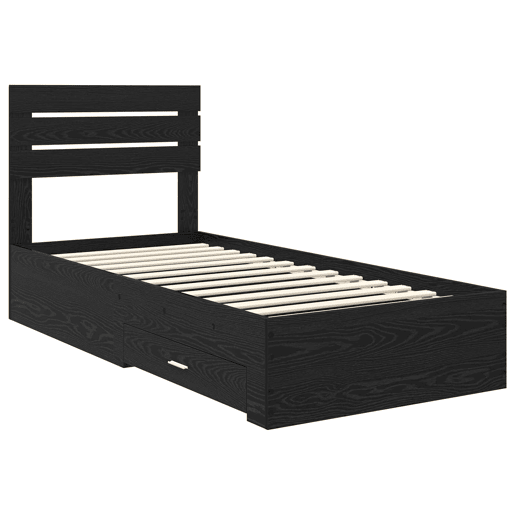 Estrutura de cama de solteiro para adultos com gaveta com cabeceira Madeira processada