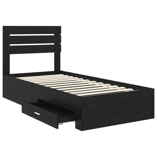 Estrutura de cama de solteiro para adultos com gaveta com cabeceira Madeira processada