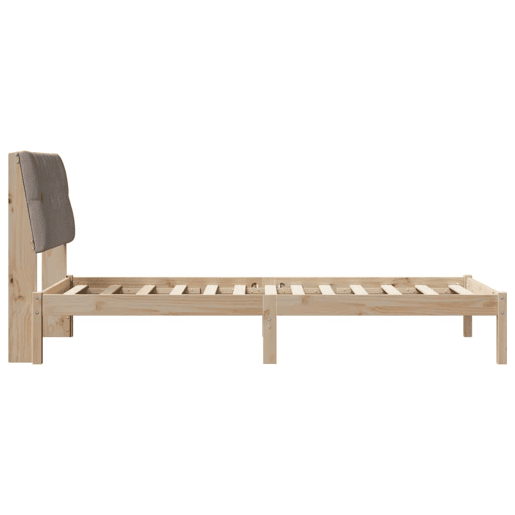 Estrutura de cama de solteiro para adultos com Cabeceira - Estofada Castanho 100 x 200 cm