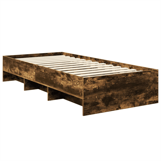 Estrutura de cama de solteiro para adultos com cabeceira Carvalho Defumado 90 x 200 cm Estrutura de cama de solteiro para adultos com cabeceira Carvalho Defumado 90 x 200 cm